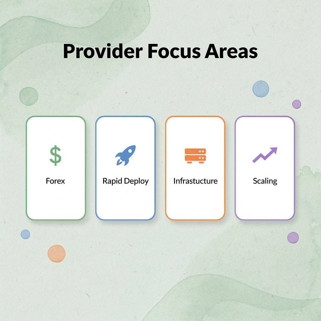  Infographic showing four key provider focus areas with icons