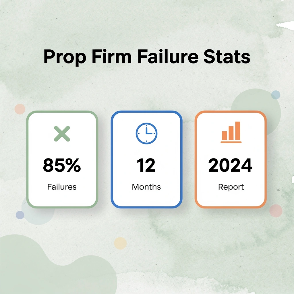 Statistics showing prop firm failure rates