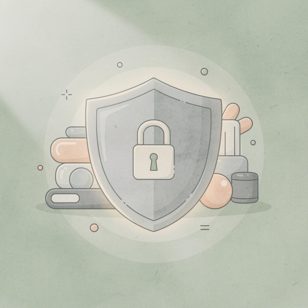 Shield protecting financial elements representing a risk management system