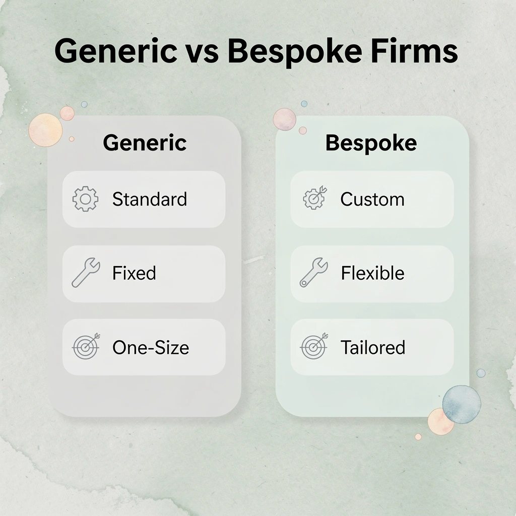 Comparison between generic and bespoke prop firms
