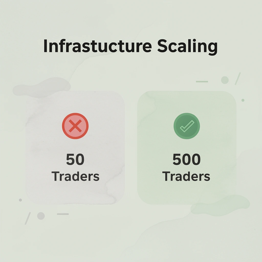 Before and after comparison showing infrastructure breaking point