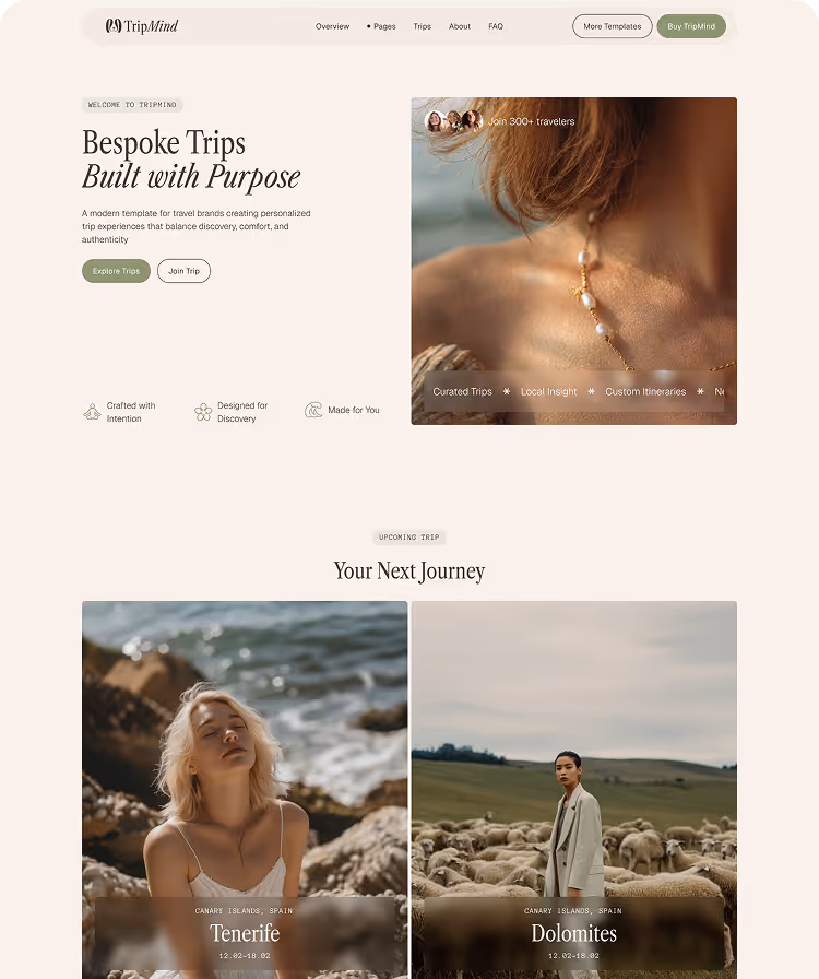 Travel studios & Custom trip Webflow Template