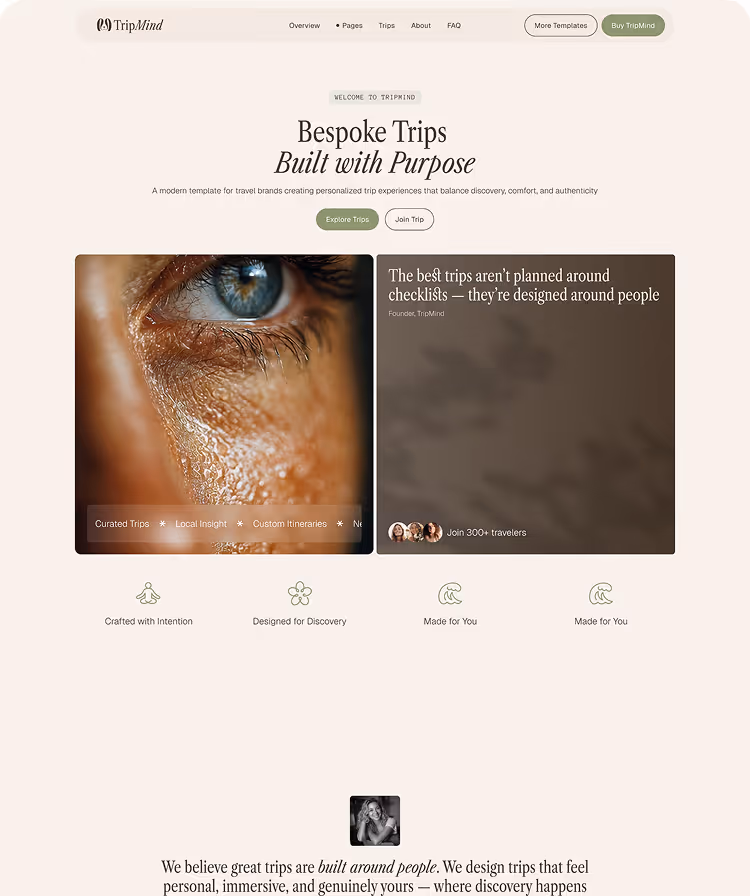 Travel studios & Custom trip Webflow Template