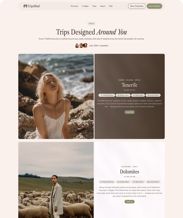 Travel studios & Custom trip Webflow Template
