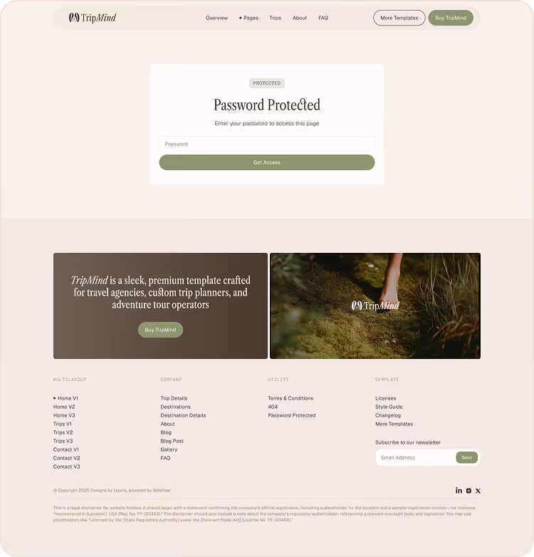 Travel studios & Custom trip Webflow Template