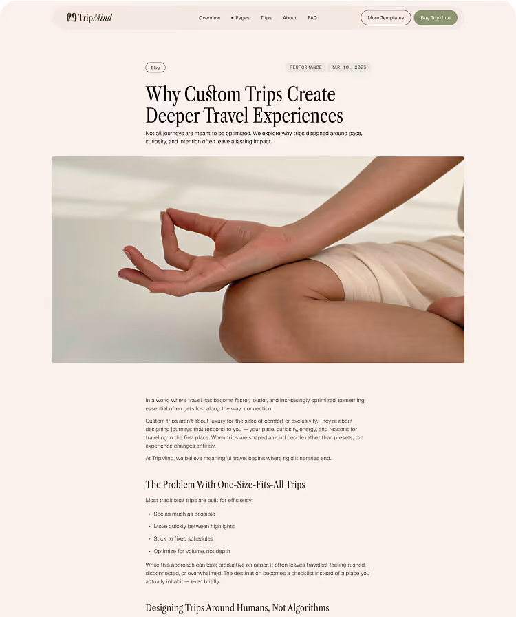 Travel studios & Custom trip Webflow Template