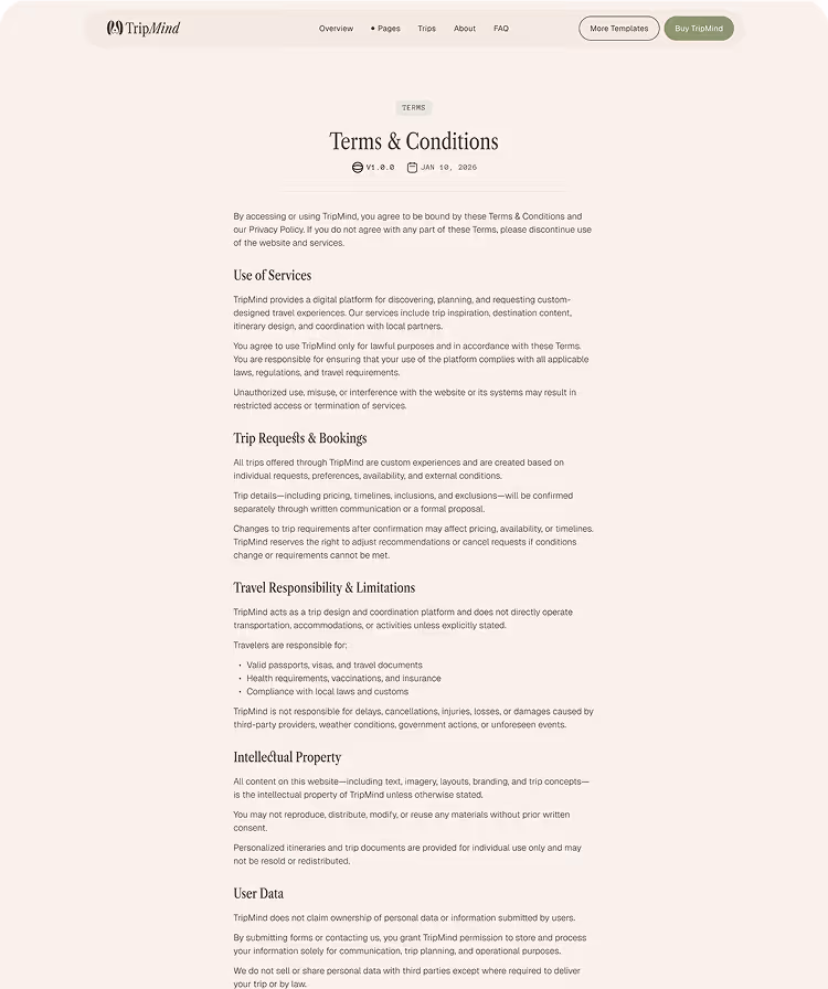 Travel studios & Custom trip Webflow Template