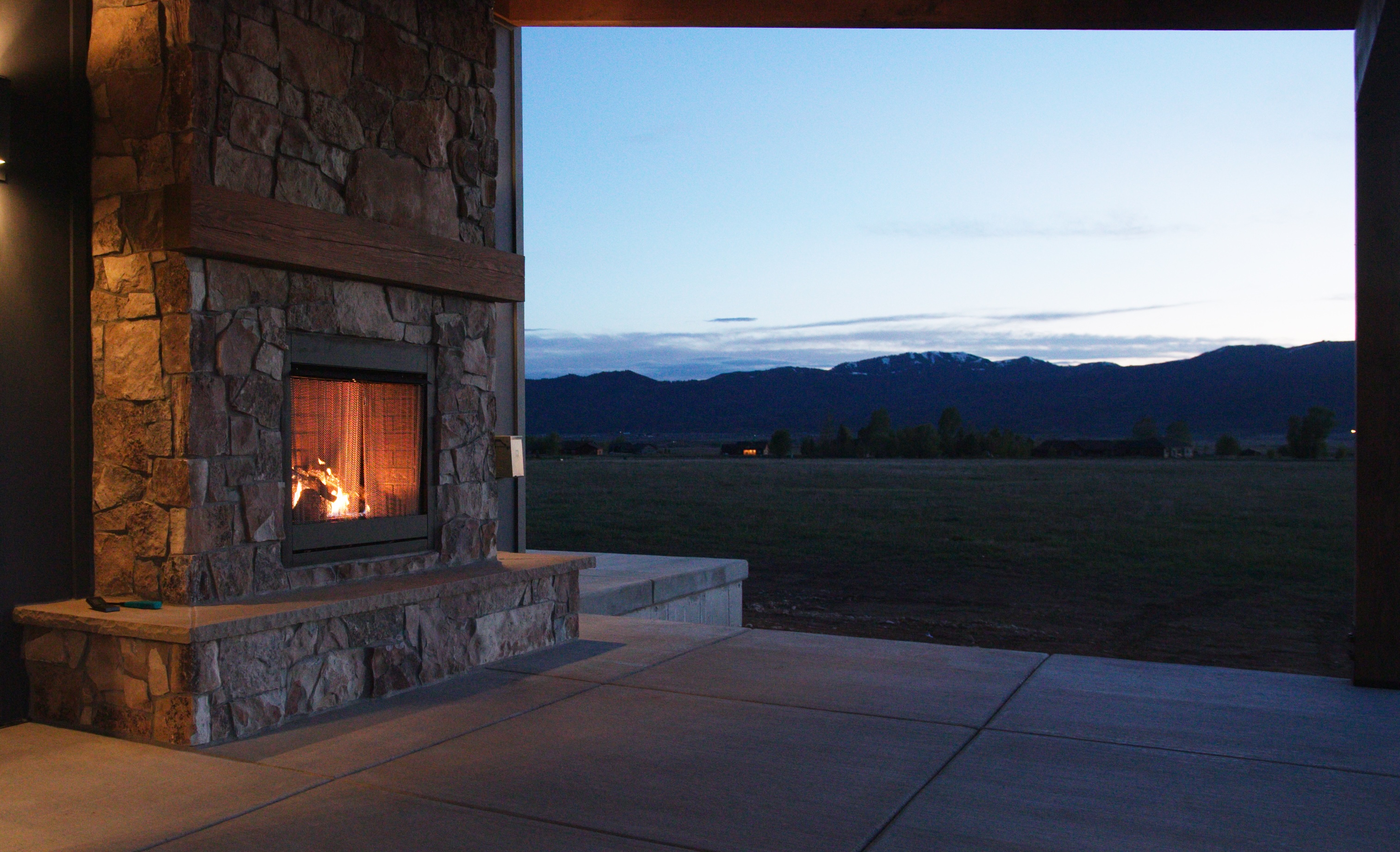 Timber Creek, the exterior fireplace