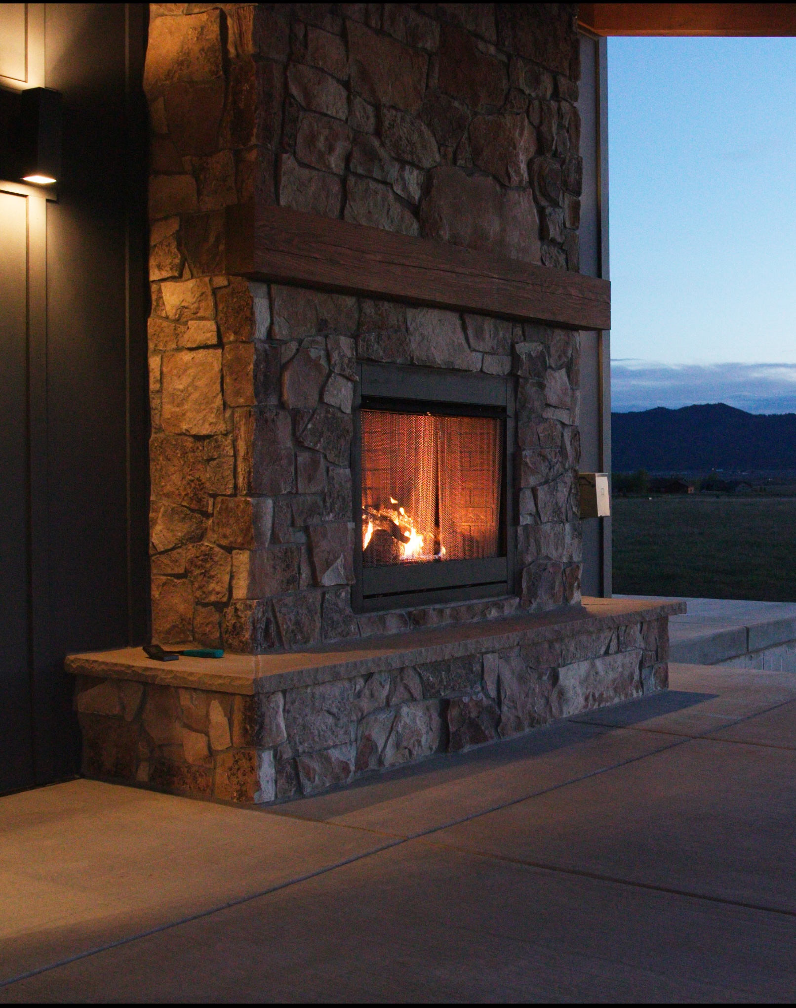 Timber Creek, the exterior fireplace