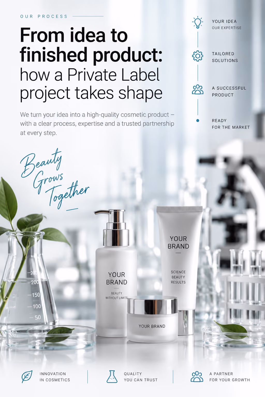 Процес за разработване и производство на private label козметика