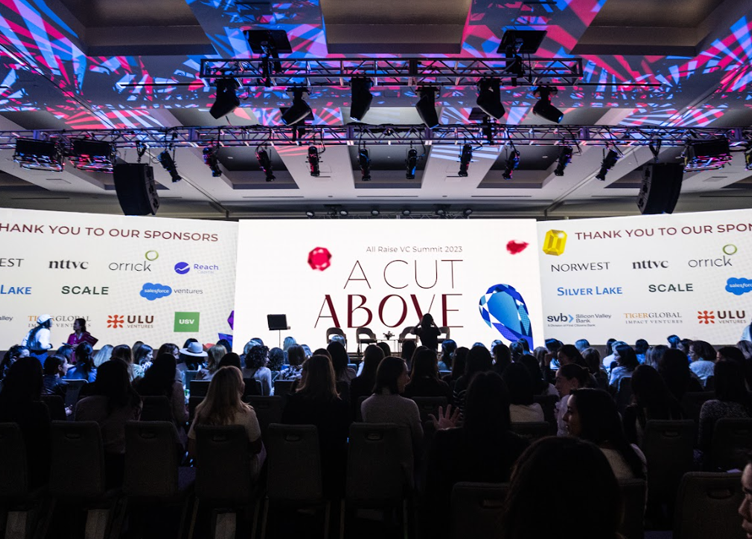 A scalable event brand design for All Raise VC Summit, creating a polished and cohesive experience across physical and digital touchpoints.