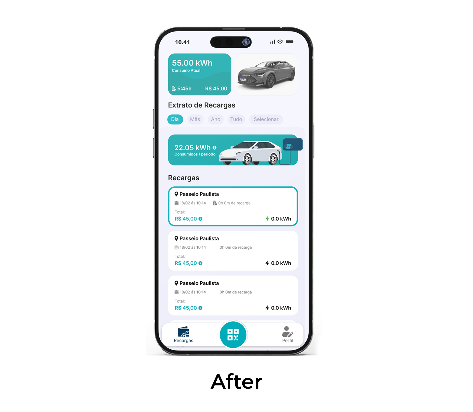 For this project, I completely re-designed Zuuz Mobilidade Elétrica's charging app, taking it from a difficult, unfriendly interface to a modern, streamlined experience.