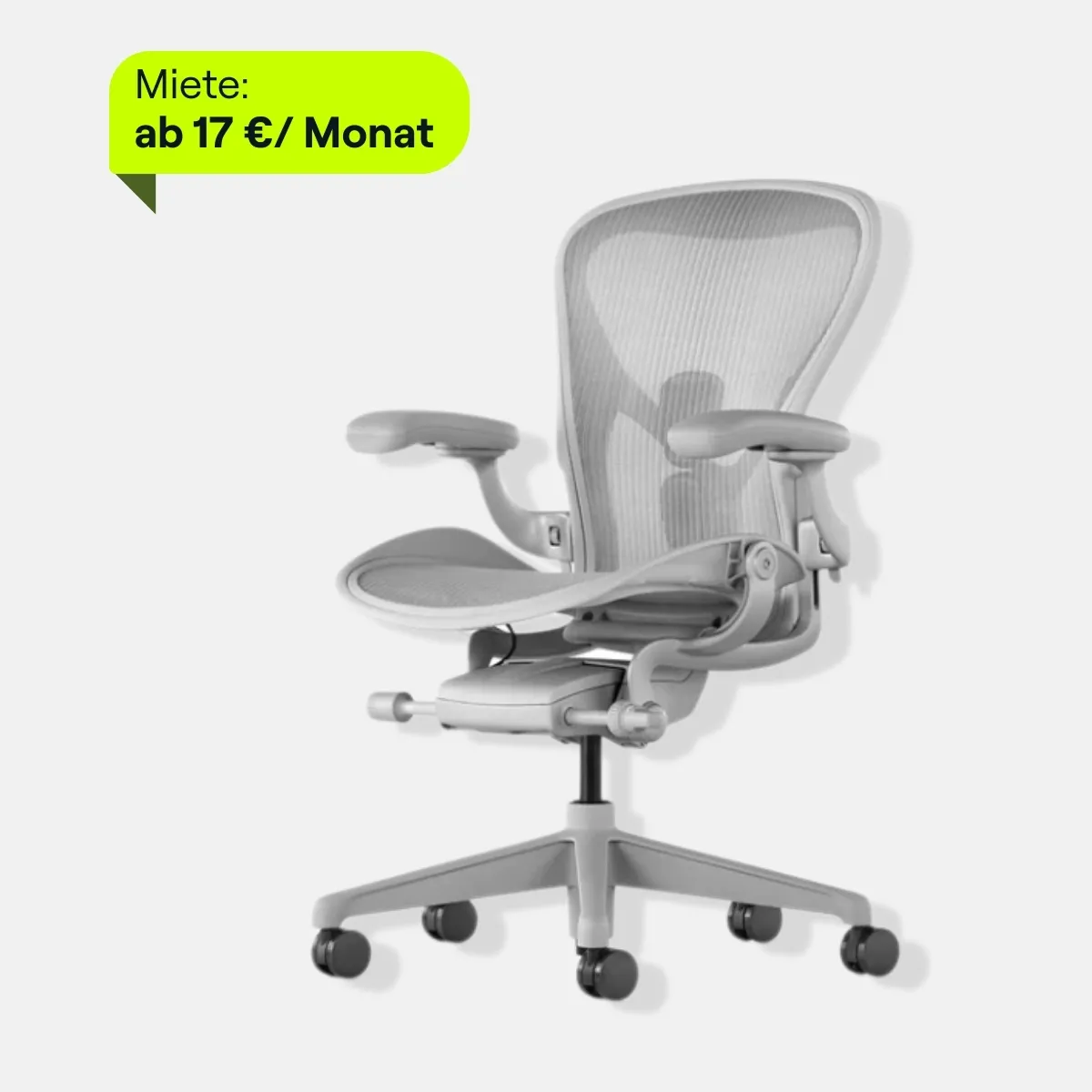 Ergonomischer Bürodrehstuhl Herman Miller Aeron aus Netzgewebe in Grau