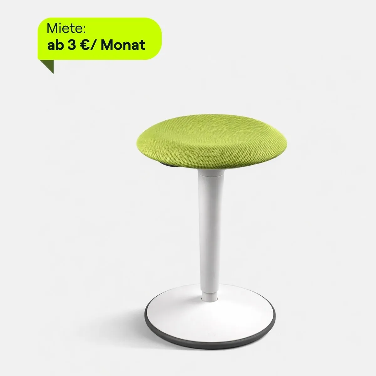 Ergonomischer Sitzhocker Sedus se:fit mit grüner Sitzfläche für aktives Sitzen im Büro