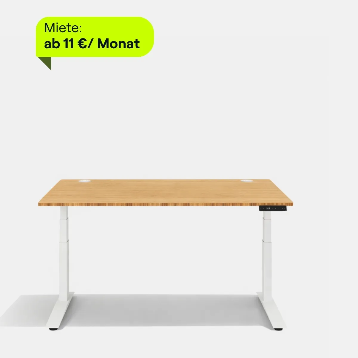 Höhenverstellbarer Schreibtisch Herman Miller Jarvis Bamboo mit Bambusplatte