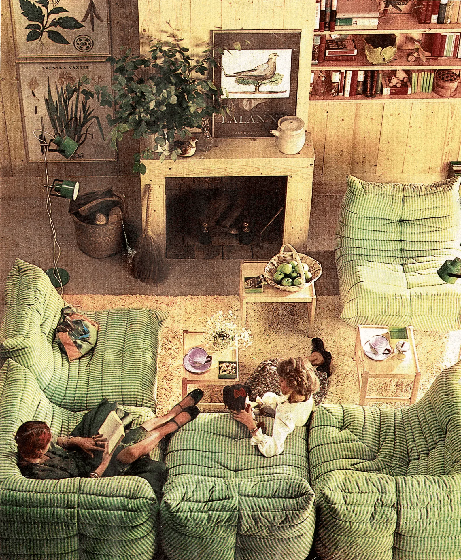 Green vintage Togo sofas.