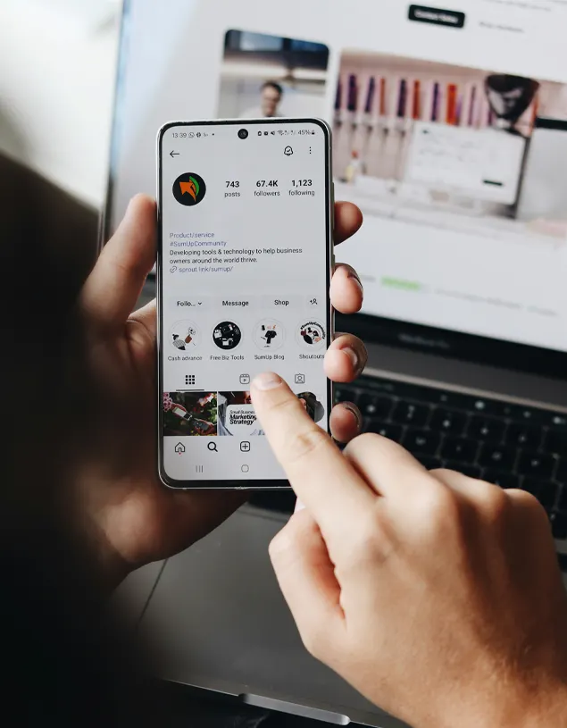 Man working on phone.