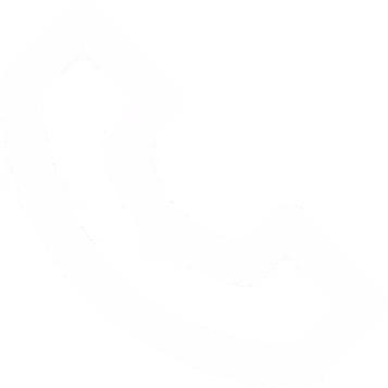White telephone handset icon on black background.