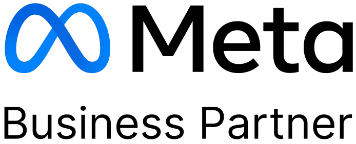 Meta Business Partner badge with Meta's blue infinity symbol next to the text 'Meta Business Partner'.