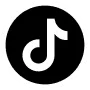 TikTok logo in white on a black circular background.