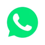 WhatsApp logo with white phone icon inside a green speech bubble.