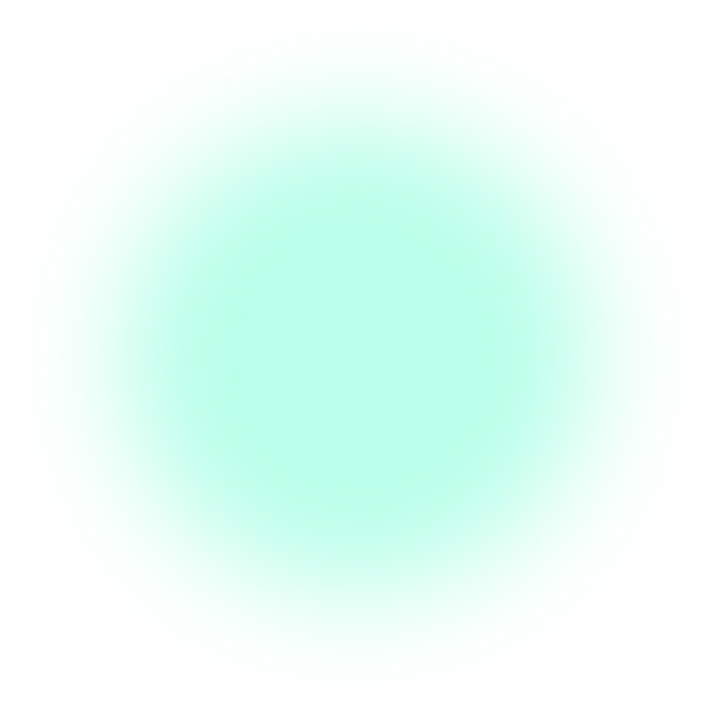 Light turquoise circular gradient on a white background.