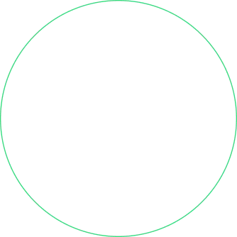 Green circular outline with pixelated edges on a transparent background.