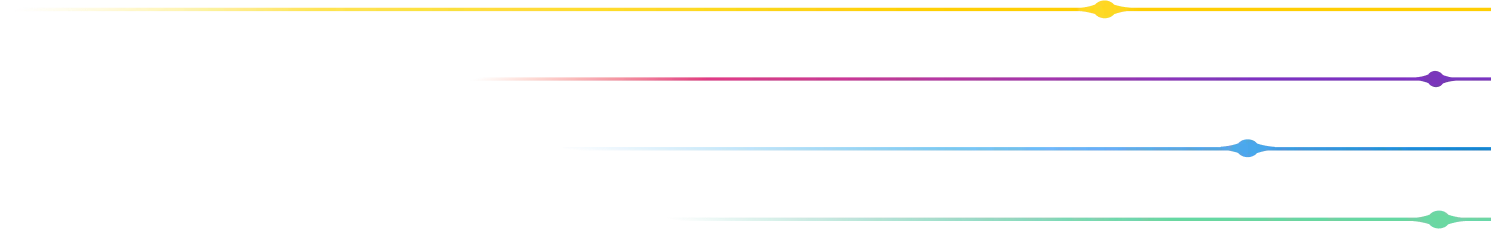 Horizontal timeline infographic with four colored lines and diamond markers aligned with year labels 2019 to 2023 on a light background.