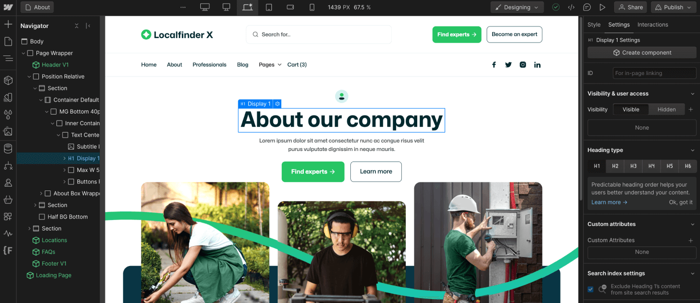 Static Content - Localfinder X Webflow Template