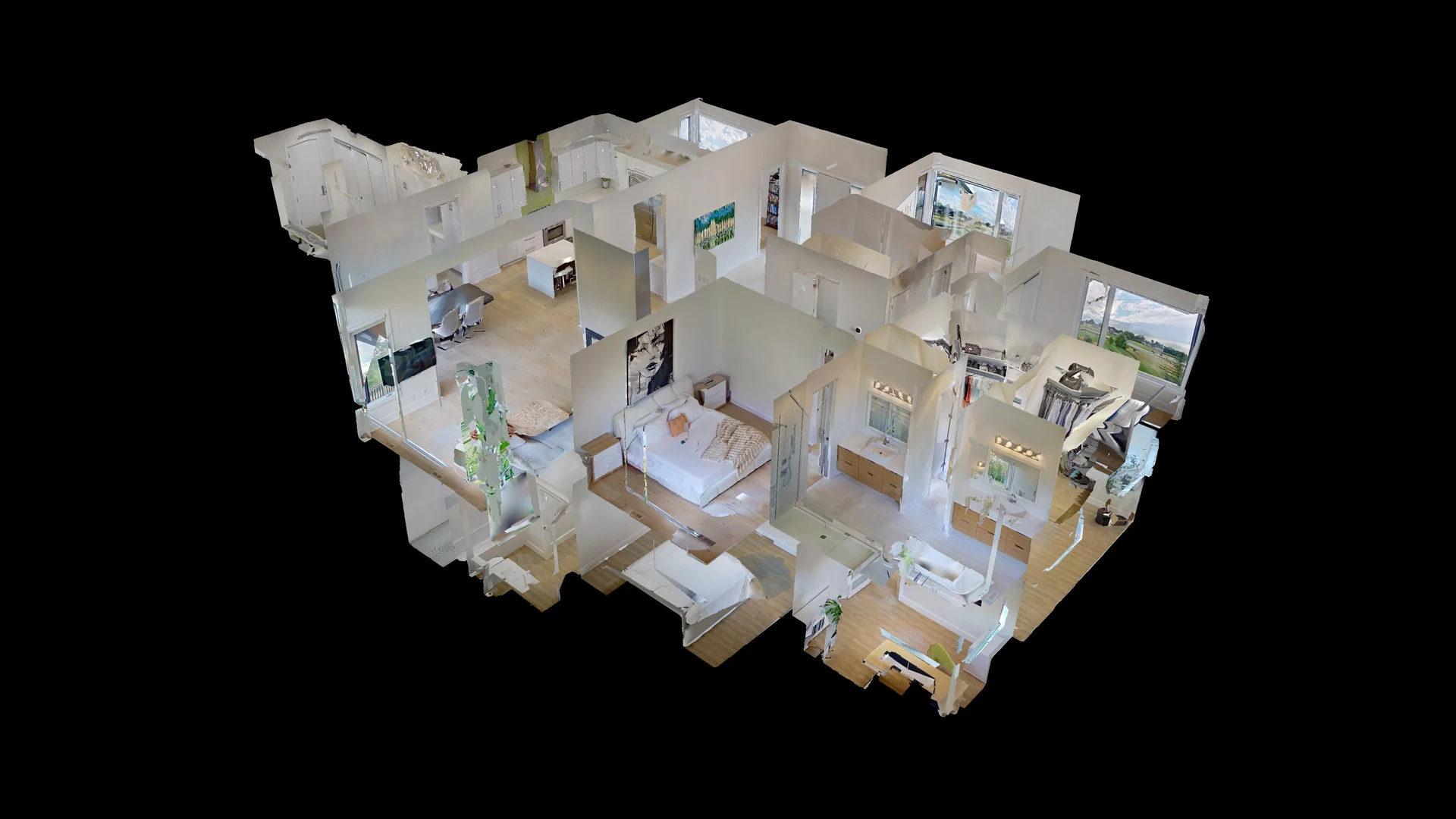 Matterport 3D tour dollhouse view