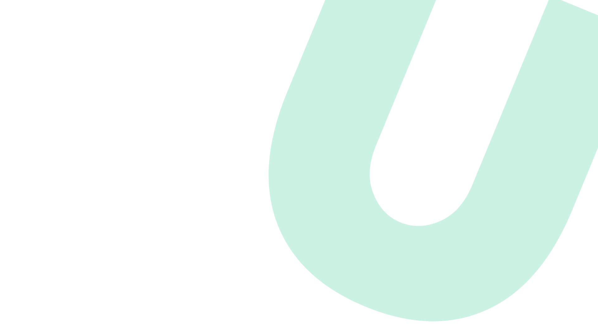 Partial large green U shape on a solid black background.