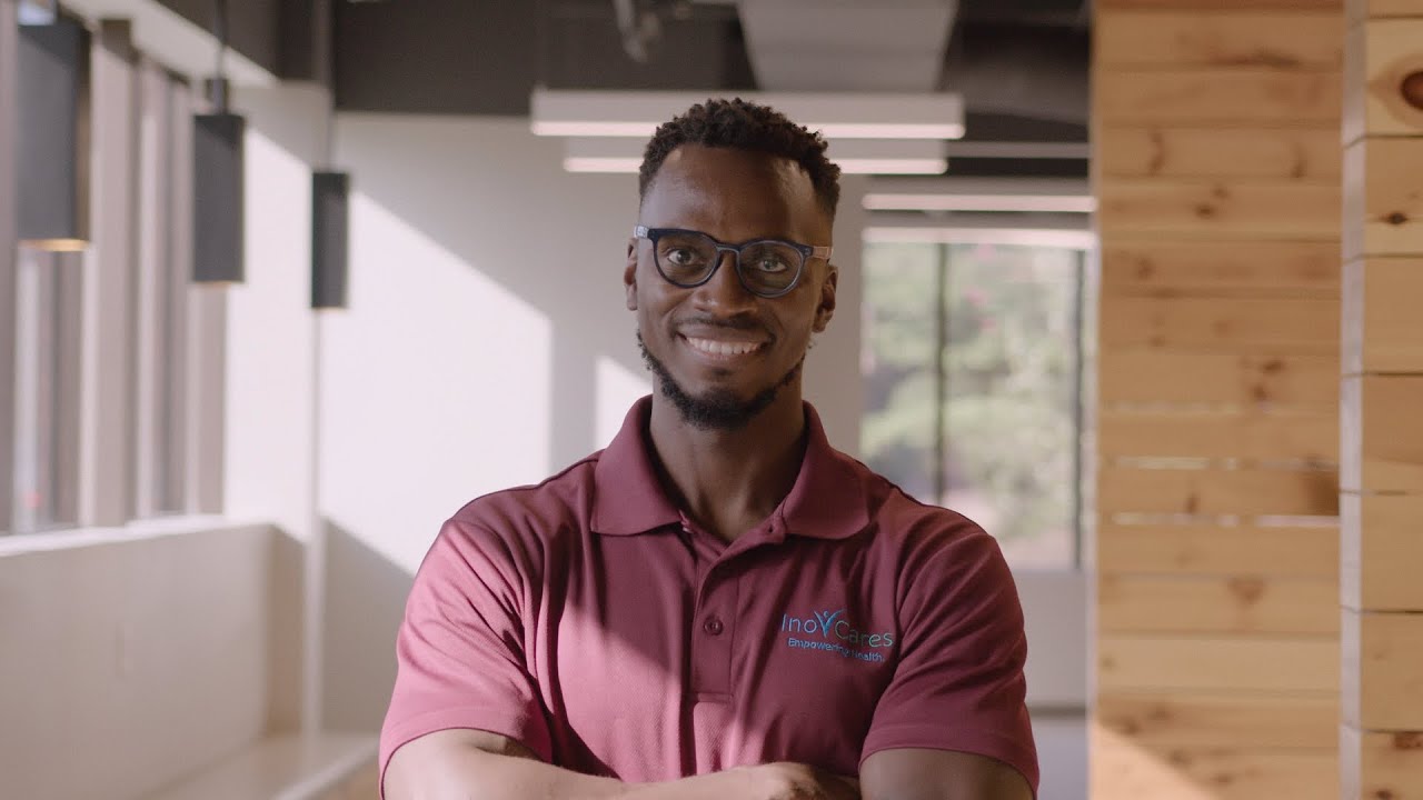 Still from the InovCares success story video with Mo Kamara