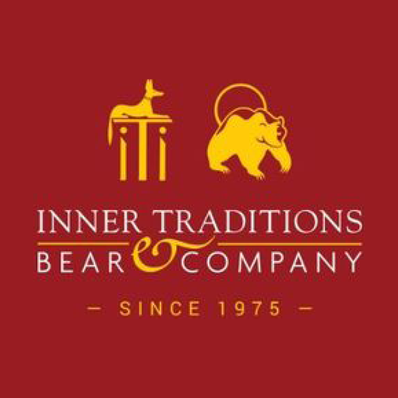 Logo of Inner Traditions Bear & Company featuring a yellow bear and a stylized chair with a dog silhouette on a red background.