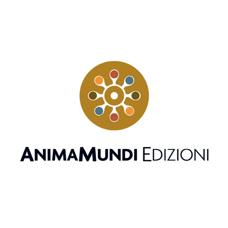 AnimaMundi Edizioni logo with a circular abstract design above the text.