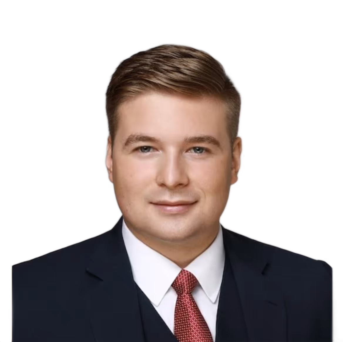 Professional black and white portraits of the leadership team: Christoffer Riefenstahl, Sanna-Luisa Brauneisen, and John Wink.