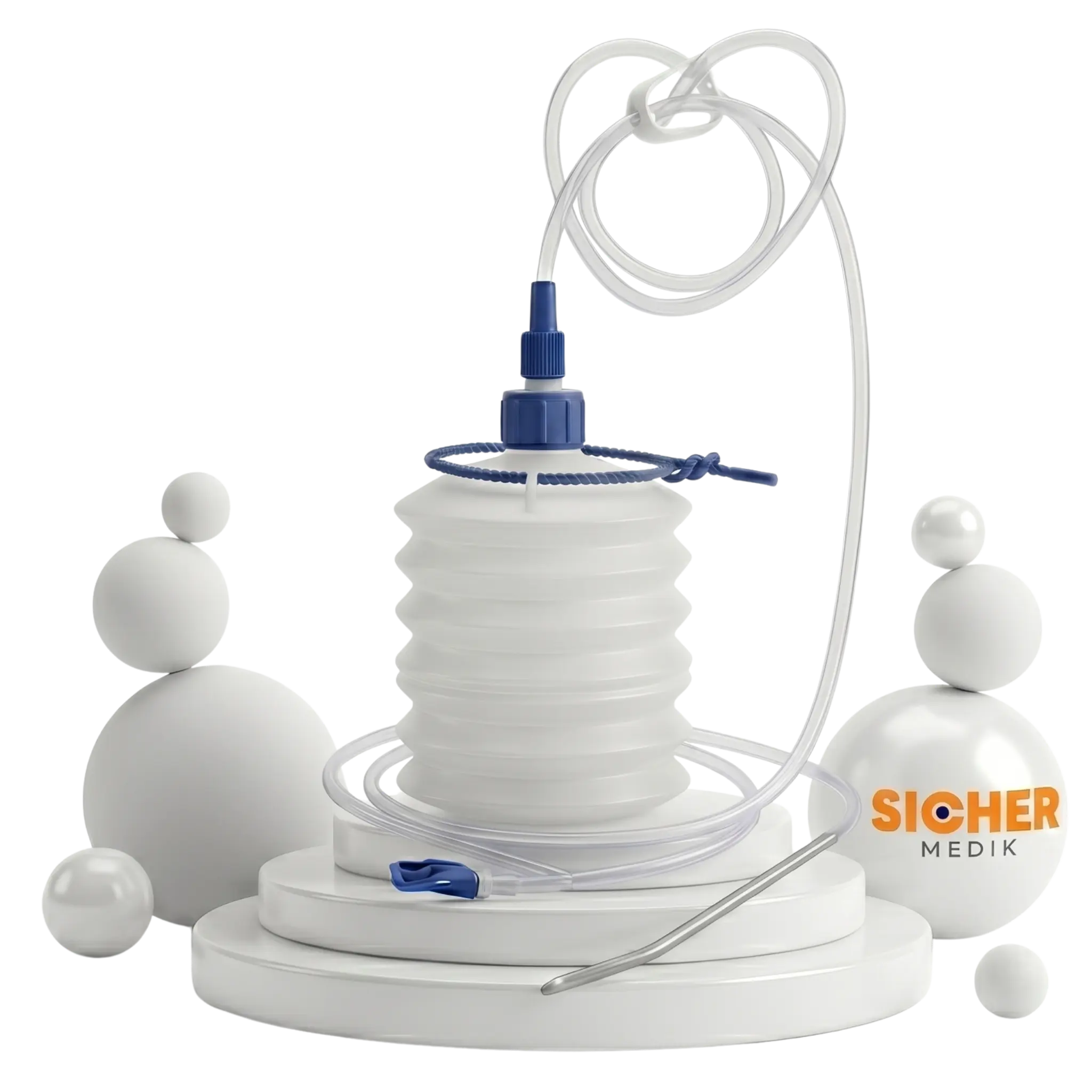 SichVac® closed wound suction set with drainage catheter and collection chamber