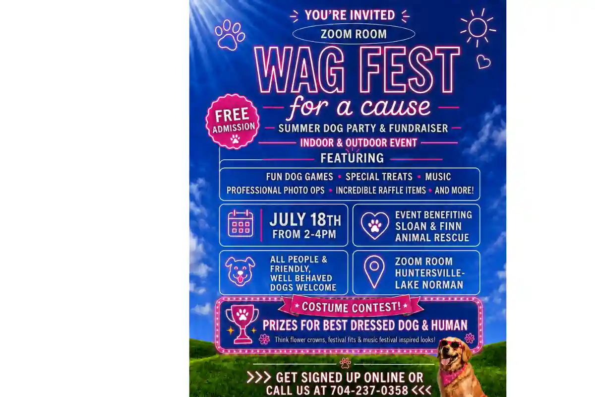 A flyer for Wag Fest for a Cause event