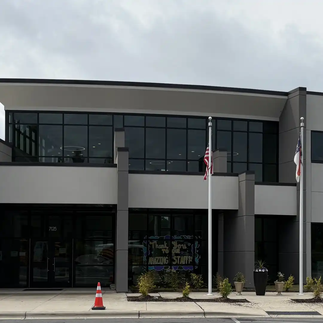 Exterior of Aspire Trade High School in Huntersville, NC