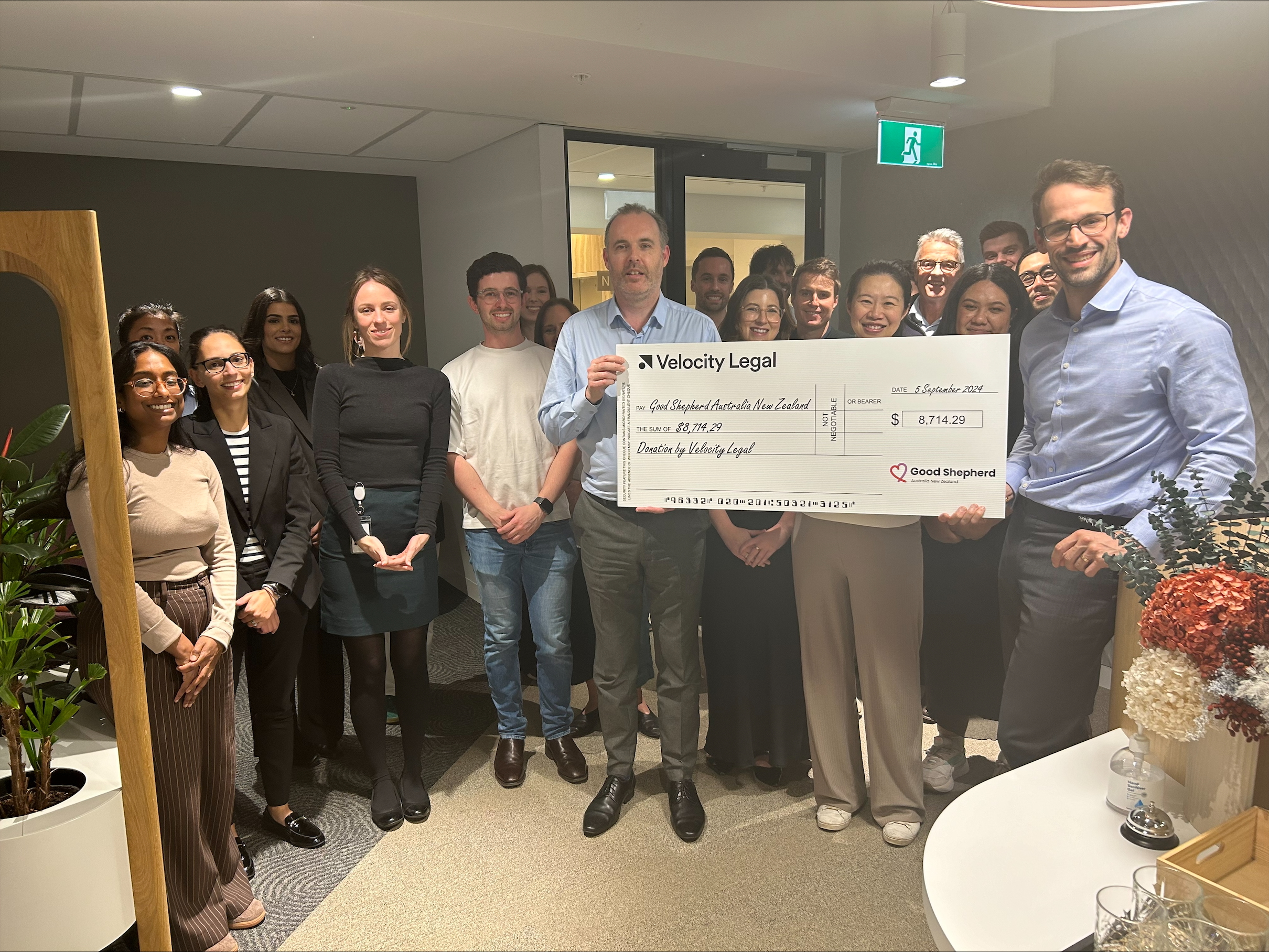 Velocity Legal Supports Women and Families with $8,714.29 Donation to Good Shepherd
