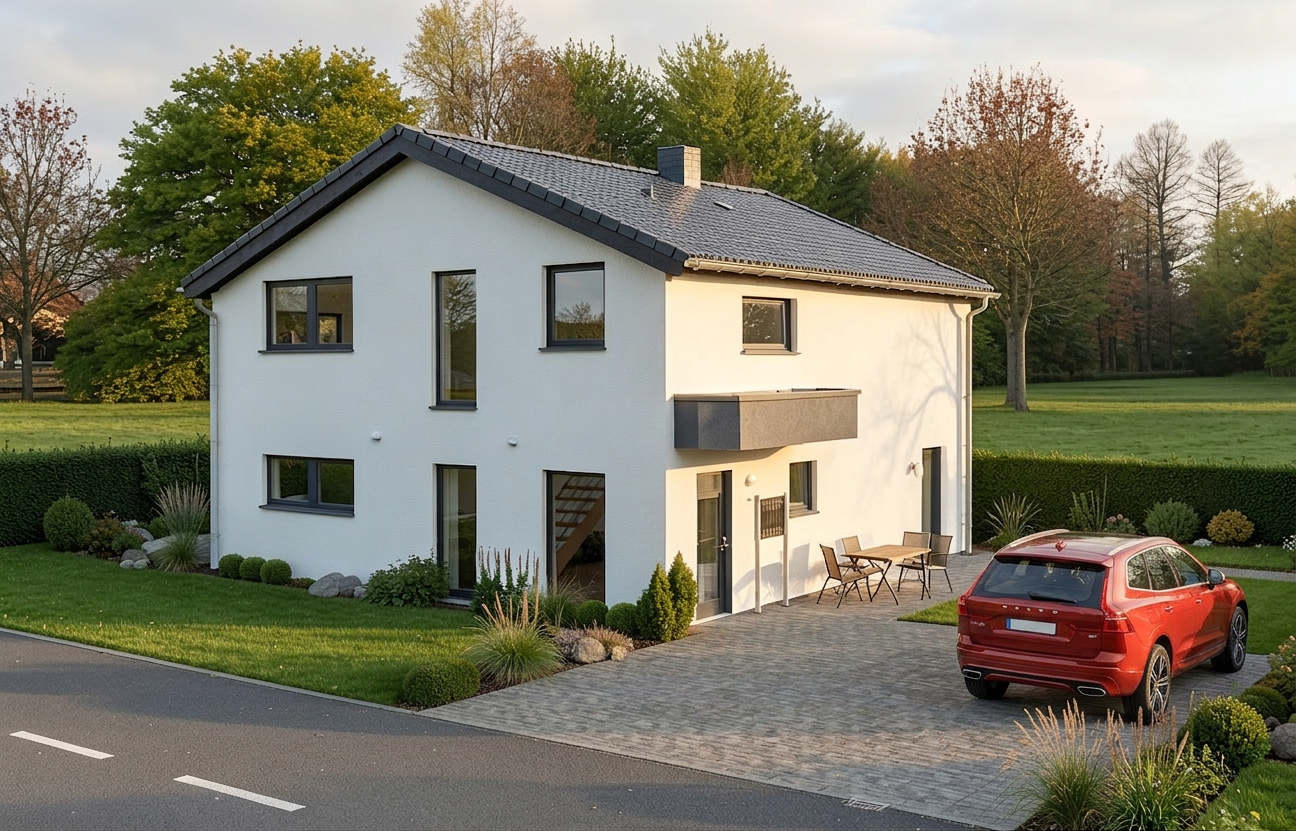 Fertighaus von Büdenbender Hausbau , zweigeschossig mit moderner Fassade