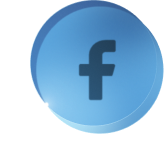 Facebook icon in a blue circular button.