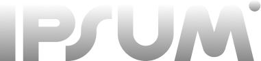The word 'IPSUM' in large, bold, gradient silver letters on a transparent background.