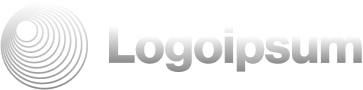 Logo with a circular design of concentric curved lines and the text 'Logoipsum'.