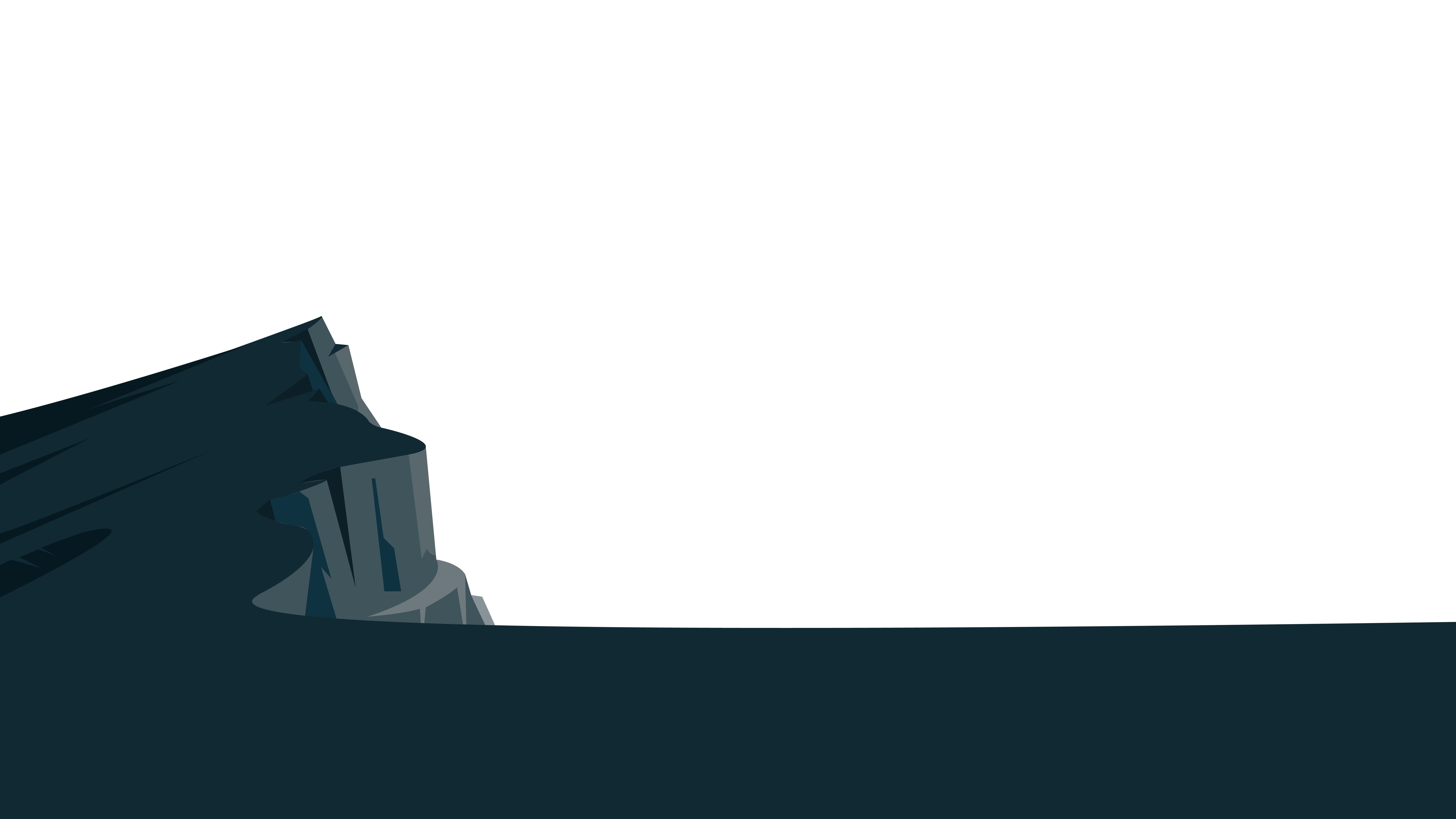 This is a cliff, signifying the foreground of the scene and its charcoal colour melts into the background of the section below.