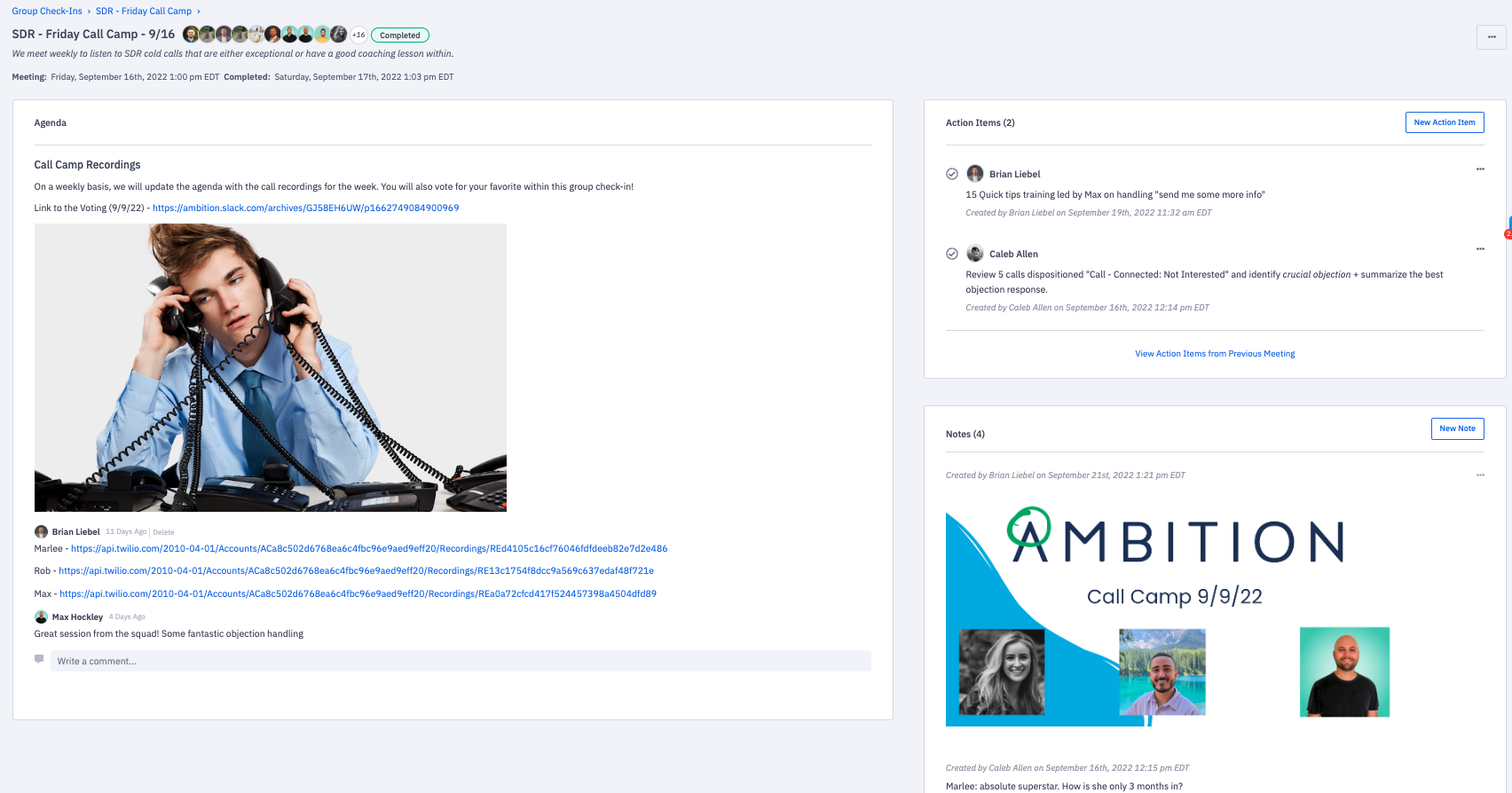 Leverage group coaching sessions like call camp to help employees progress towards goal attainment