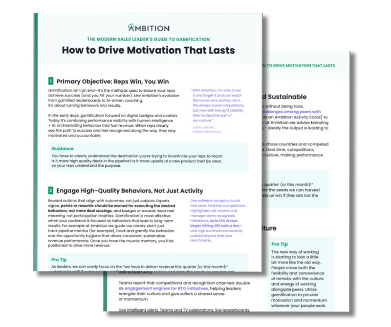 The Modern Sales Leader's Guide to Gamification