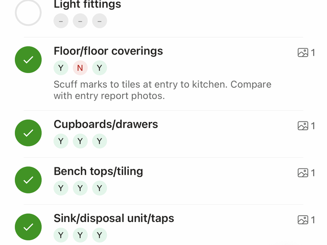 Kitchen items in an exit inspection