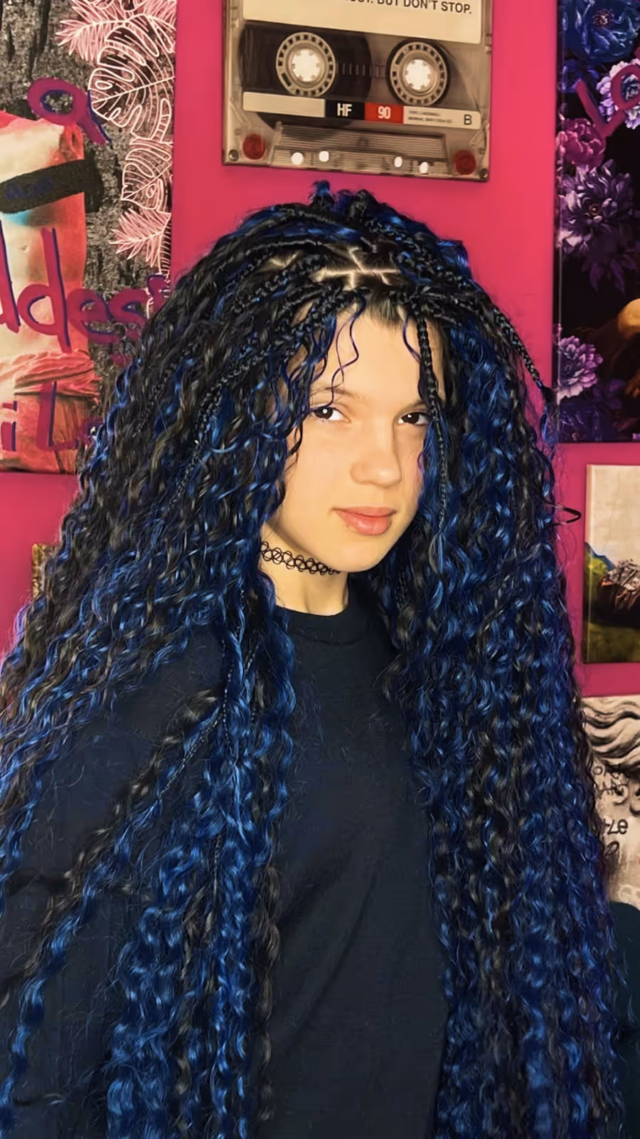 blue braids