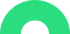 Green semicircle shape set against a white background.