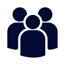 Icon of three generic human figures representing a group or team.